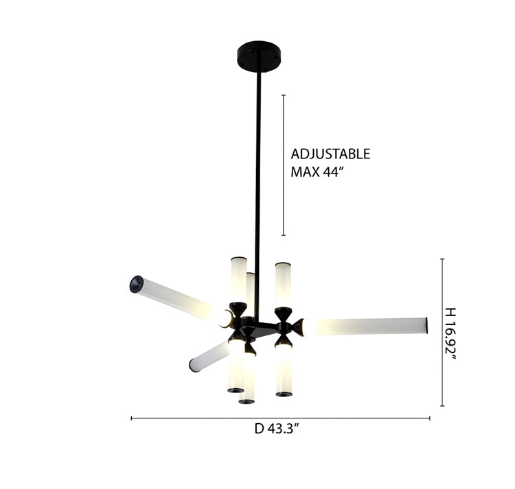 Aluminium Frame Chandelier with Glass Shades by Bethel - view 7