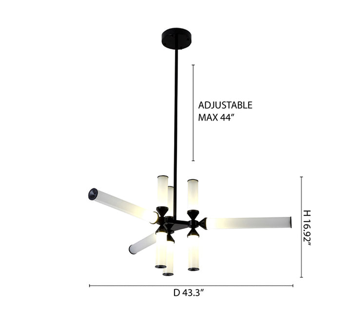 Aluminium Frame Chandelier with Glass Shades by Bethel - view 7