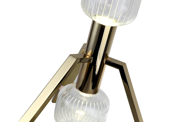 Gold Framed LED Table Lamp with Clear Glass Shade by Bethel - view 7