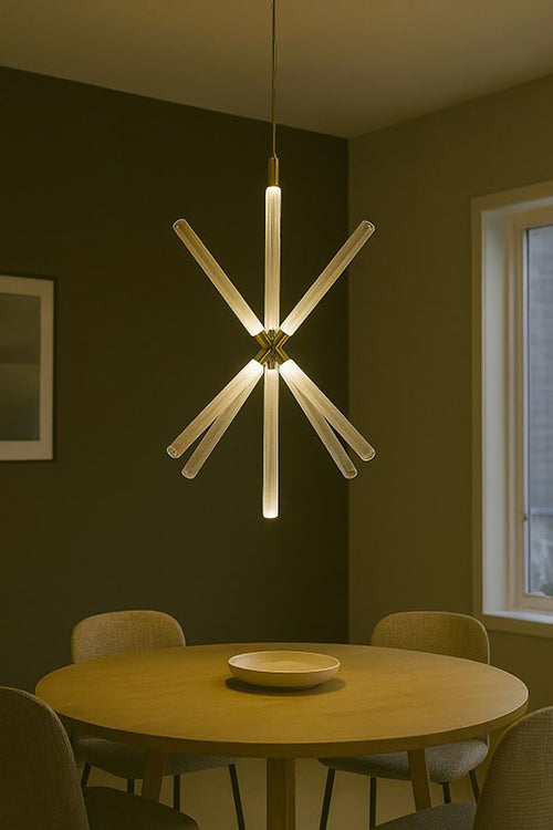 Sputnik Clear Glass LED Chandelier with Hardware by Bethel - view 15
