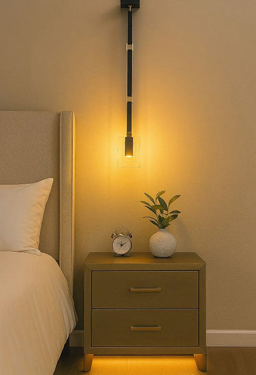 Leather Strap Pendant Light with Clear Crystal Block &amp; Hardware