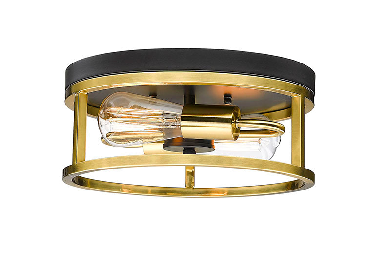 Round Iron Framed Flush Mount Light by Bethel - view 14