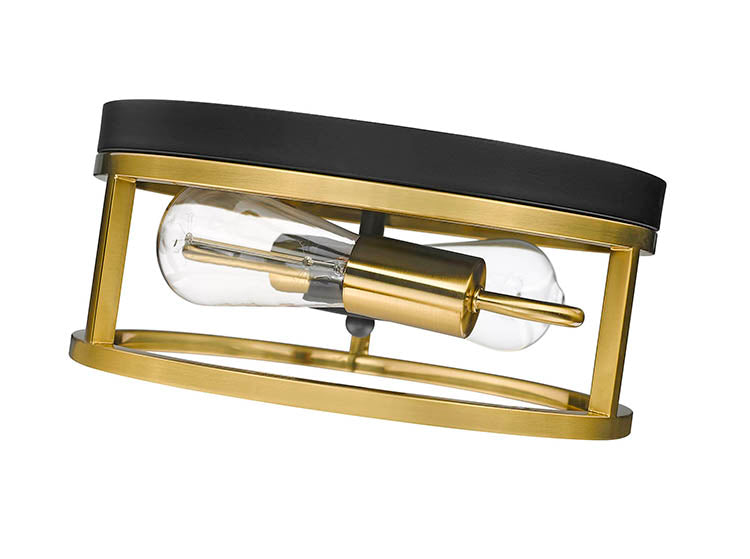 Round Iron Framed Flush Mount Light by Bethel - view 15