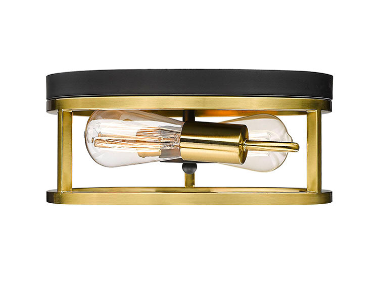 Round Iron Framed Flush Mount Light by Bethel - view 16