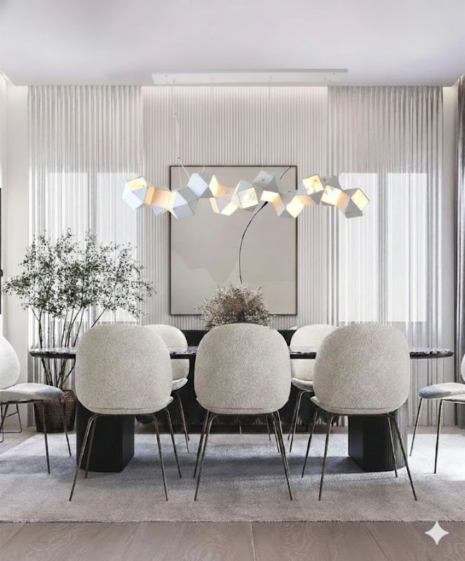 Geometric Block Chandelier with Reflective Interior by Bethel - view 10