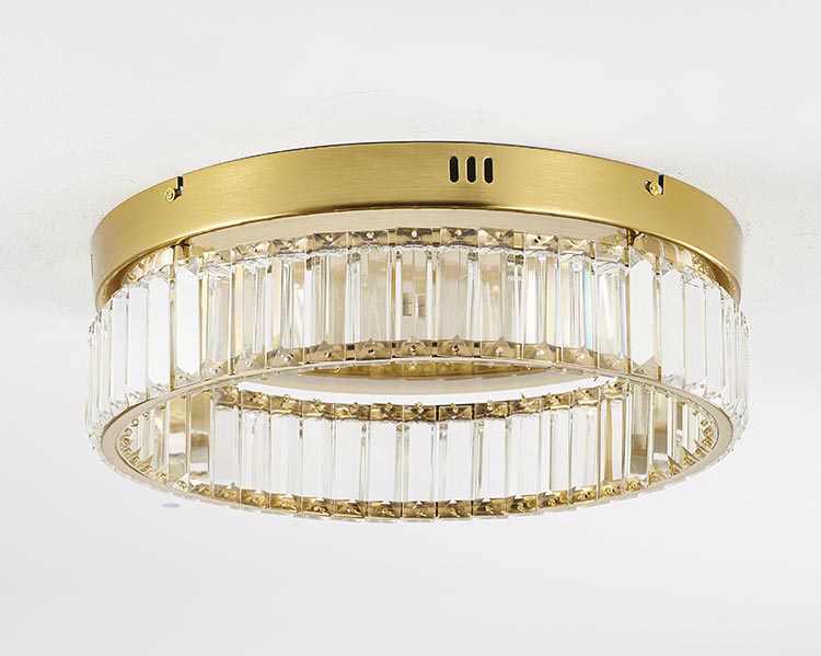 Round Frame Flush Mount with Clear Crystals by Bethel - view 24