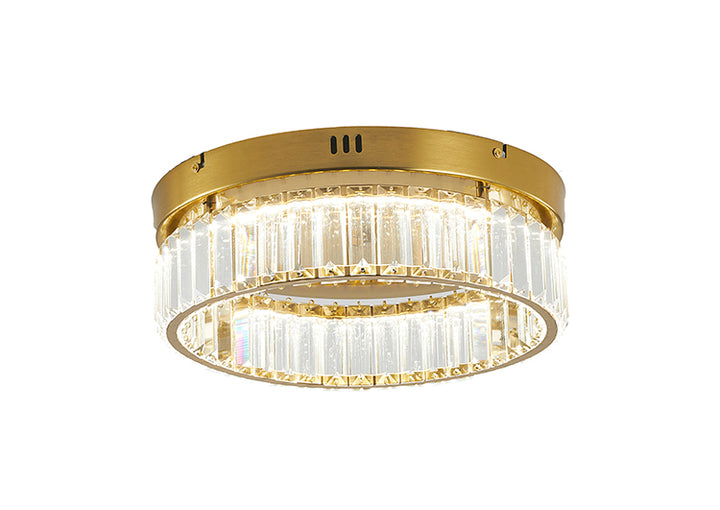 Round Frame Flush Mount with Clear Crystals by Bethel - view 5