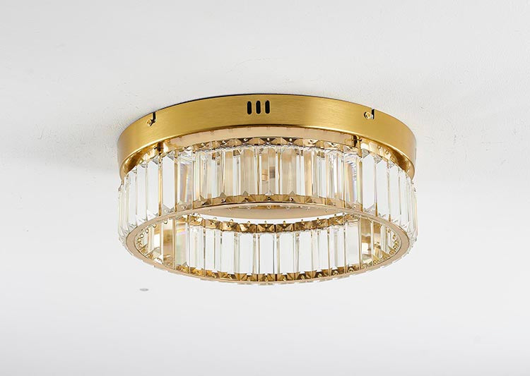 Round Frame Flush Mount with Clear Crystals by Bethel - view 6