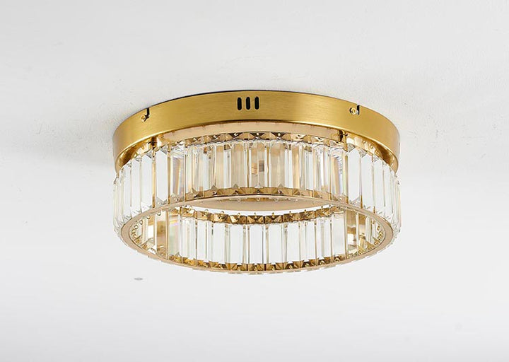 Round Frame Flush Mount with Clear Crystals by Bethel - view 6