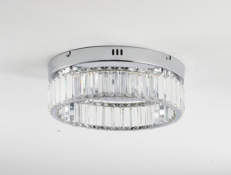 Round Frame Flush Mount with Clear Crystals by Bethel - view 11