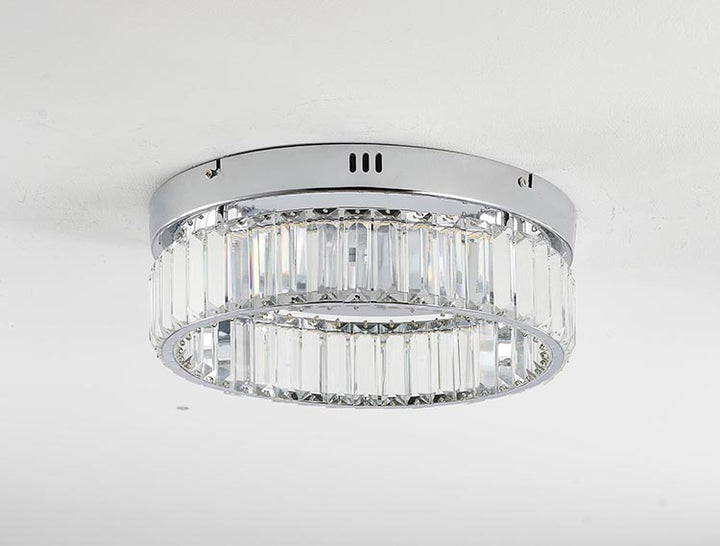 Round Frame Flush Mount with Clear Crystals by Bethel - view 11