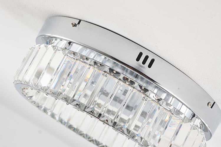 Round Frame Flush Mount with Clear Crystals by Bethel - view 12