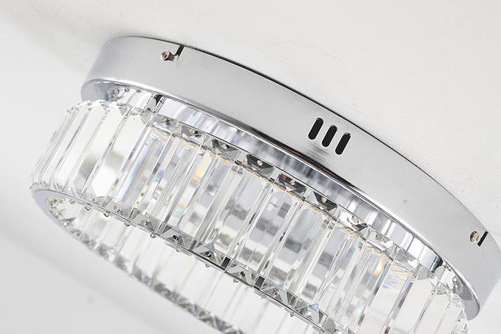Round Frame Flush Mount with Clear Crystals by Bethel - view 12