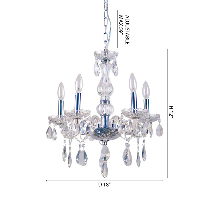 Chrome Crystal Chandelier (ZB13) by Bethel - view 3
