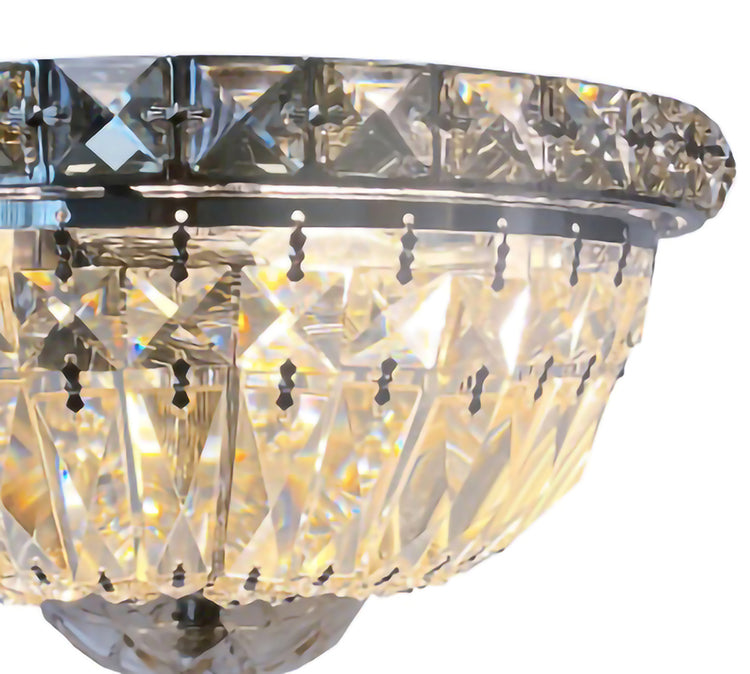 Clear &amp; Light Amber Crystal Flush Mount with Chrome Hardware