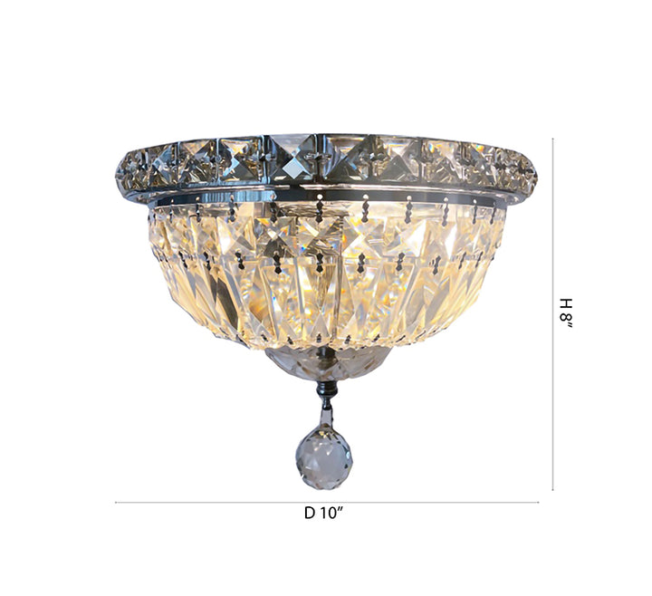 Clear &amp; Light Amber Crystal Flush Mount with Chrome Hardware