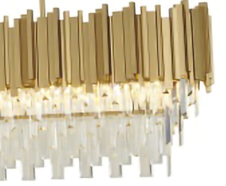 Titanium Gold Hair Line Oval Chandelier with Clear Hanging Crystals by Bethel - view 2