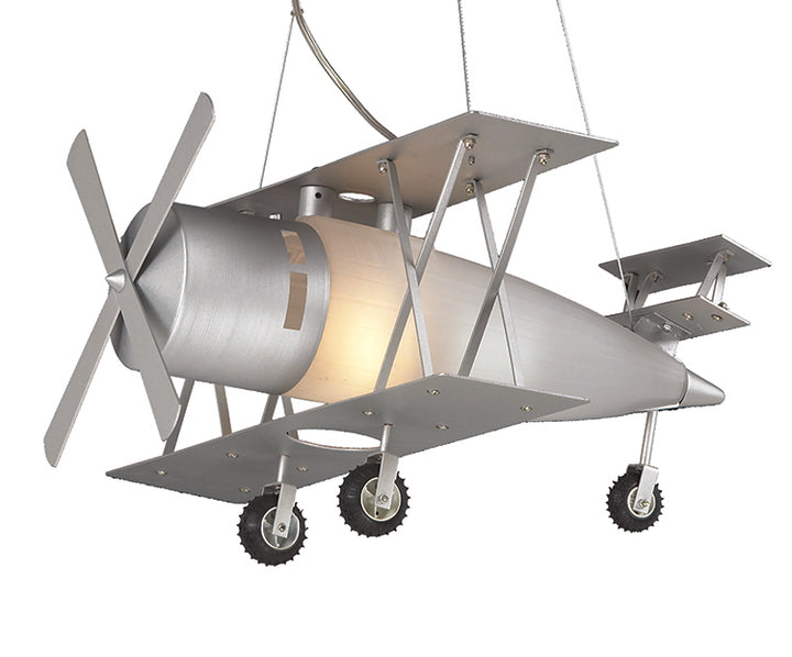 Brown Airplane Light Fixture with Frosted Glass by Bethel - view 6