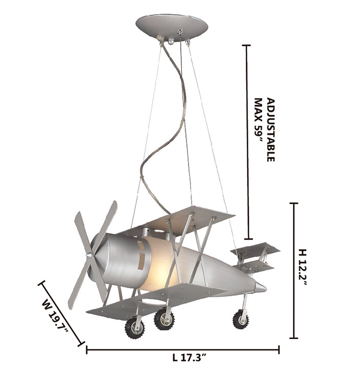 Brown Airplane Light Fixture with Frosted Glass by Bethel - view 7