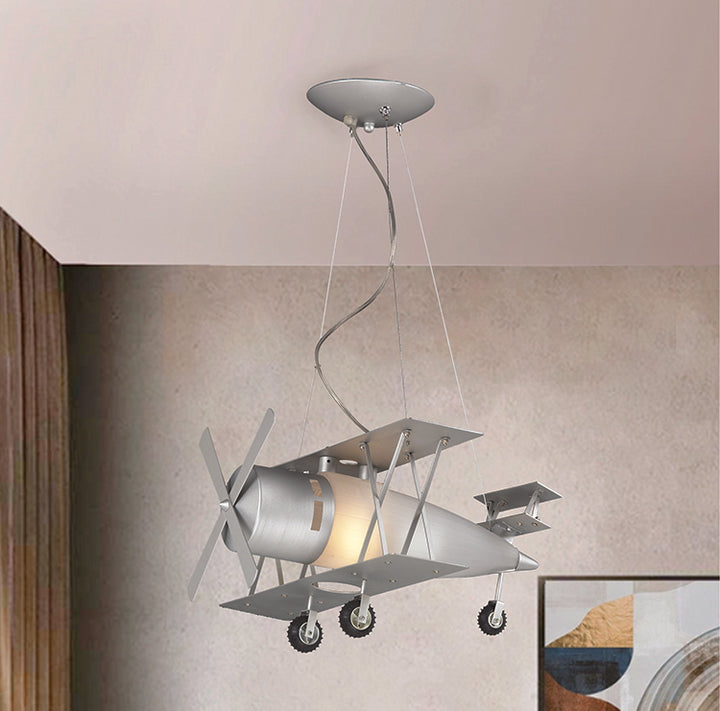 Brown Airplane Light Fixture with Frosted Glass by Bethel - view 10