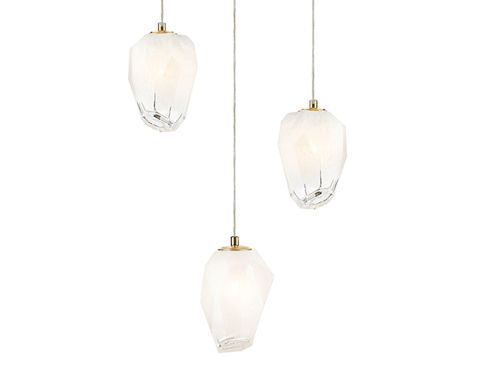 Round Frame Chandelier with Glass Hanging Pendants by Bethel - view 9