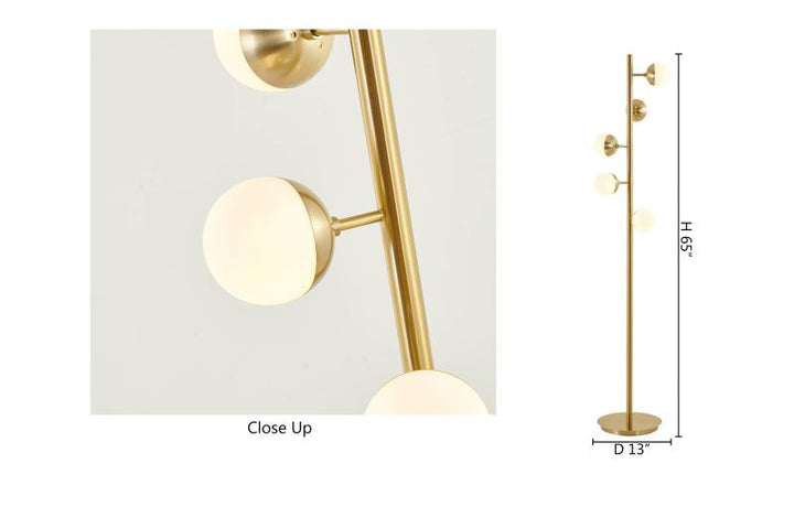 Brass Glass Floor Lamp by Bethel - view 4