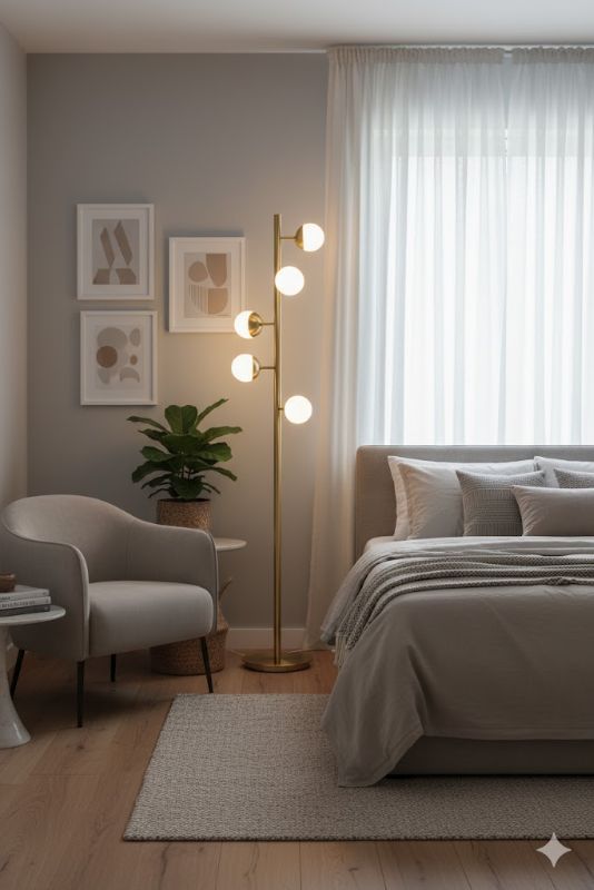 Brass Glass Floor Lamp by Bethel - view 6