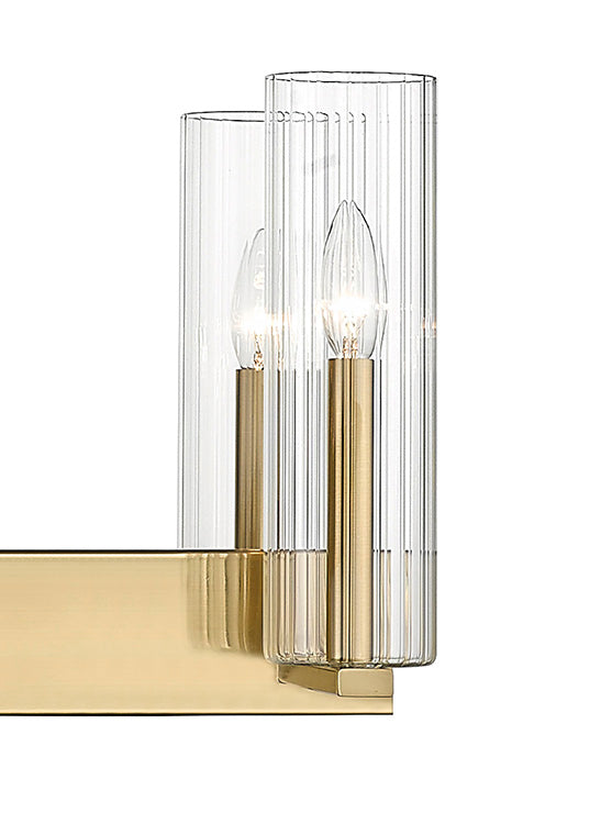 Frame Chandelier with Clear Ribbed Glass Shades by Bethel - view 5