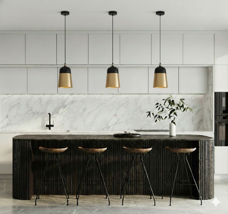 Aluminium Trim Shade Single Pendant Light by Bethel - view 5