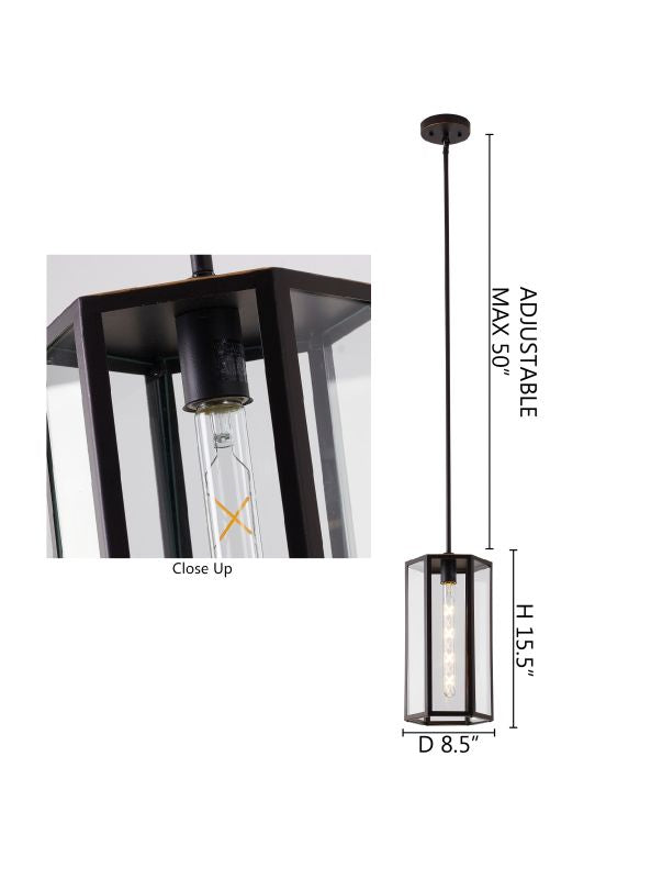 Black Glass Outdoor Pendant by Bethel - view 4
