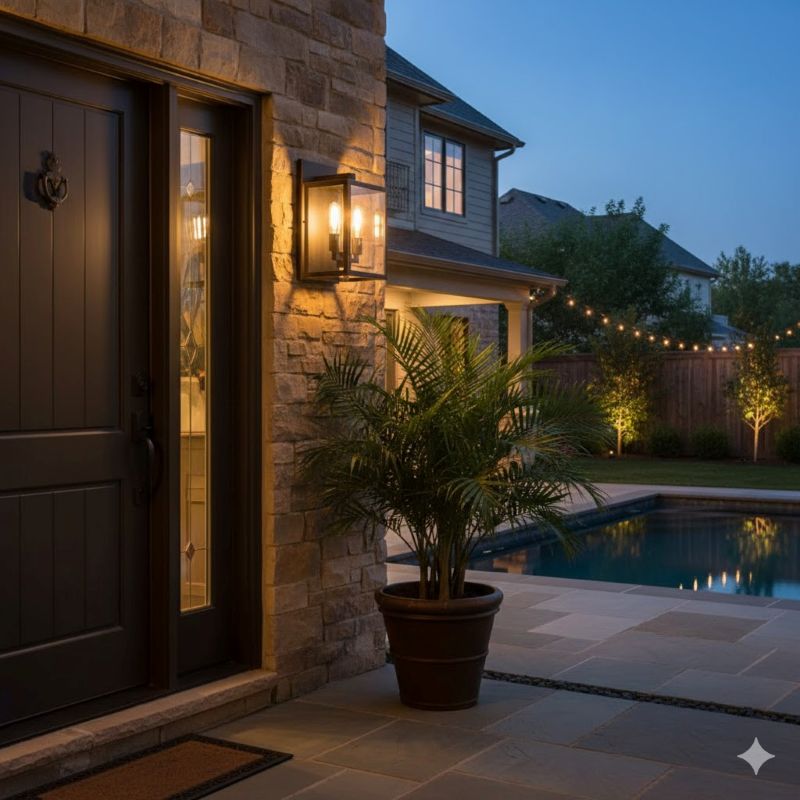 Oil Bronzed Framed Outdoor Wall Sconce with Edges and Clear by Bethel - view 10