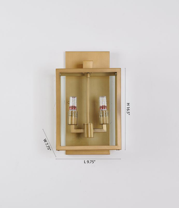 Oil Bronzed Framed Outdoor Wall Sconce with Edges and Clear by Bethel - view 19