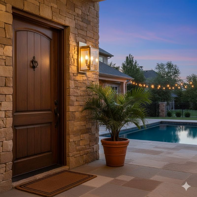 Oil Bronzed Framed Outdoor Wall Sconce with Edges and Clear by Bethel - view 20