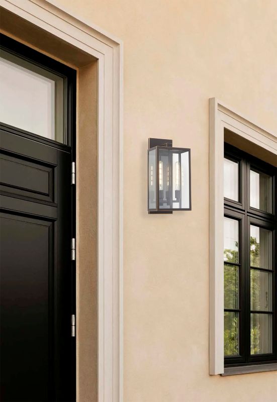 Oil Bronzed Framed Outdoor Wall Sconce with Edges and Clear by Bethel - view 4