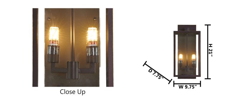 Oil Bronzed Framed Outdoor Wall Sconce with Edges and Clear by Bethel - view 5