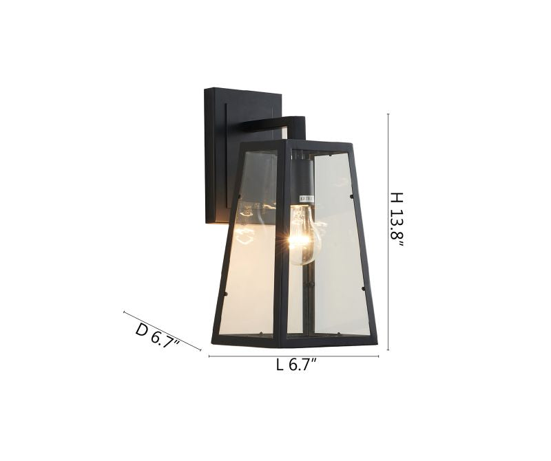 Black Framed Wall Sconce with Clear Glass Shade by Bethel - view 4