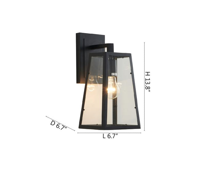 Black Framed Wall Sconce with Clear Glass Shade by Bethel - view 4