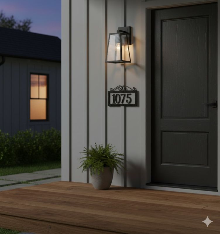 Black Framed Wall Sconce with Clear Glass Shade by Bethel - view 5