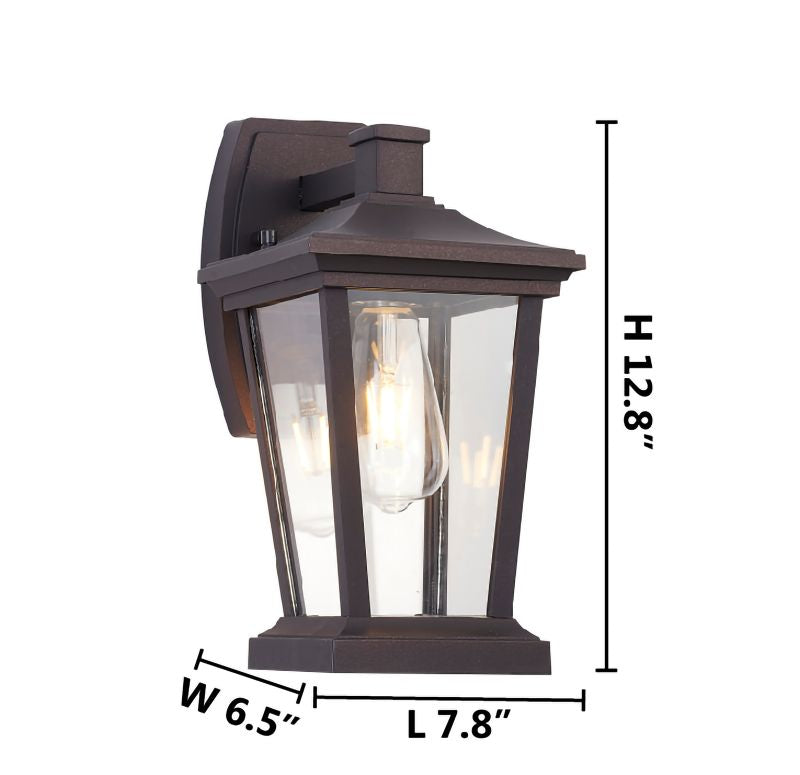 Outdoor Wall Sconce in a Old Finish and Clear Glass Shade by Bethel - view 4