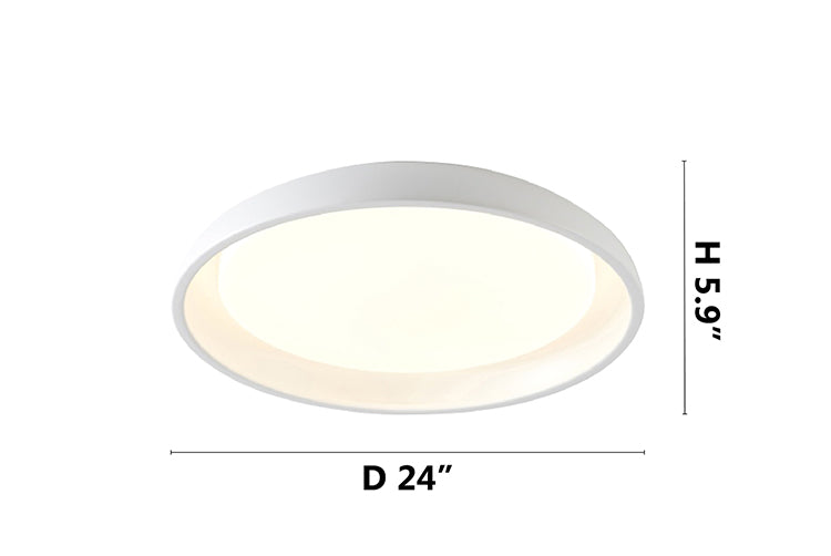 White Metal Flush Mount with Acrylic Diffuser (SYML4) by Bethel - view 3