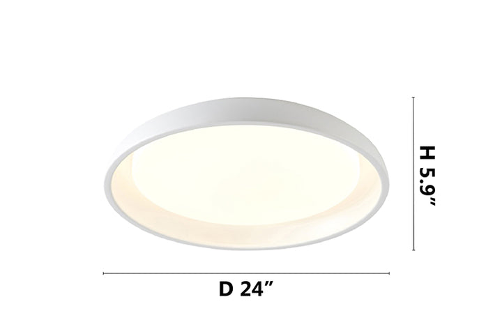 White Metal Flush Mount with Acrylic Diffuser (SYML4) by Bethel - view 3