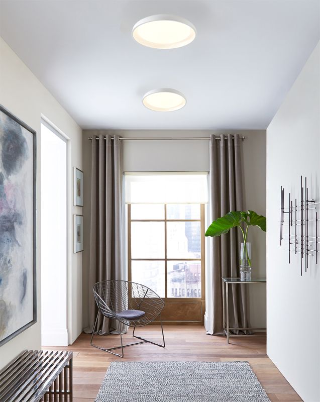 White Metal Flush Mount with Acrylic Diffuser (SYML4) by Bethel - view 4