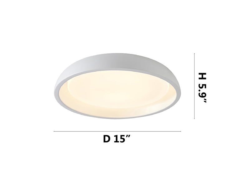 White Metal Flush Mount with Acrylic Diffuser by Bethel - view 3