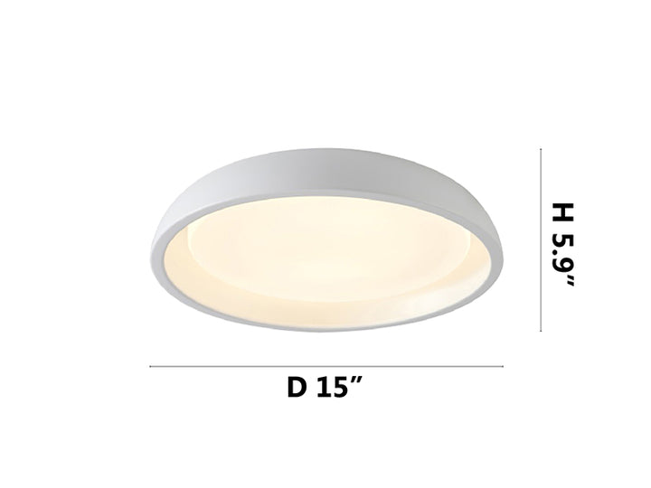 White Metal Flush Mount with Acrylic Diffuser by Bethel - view 3