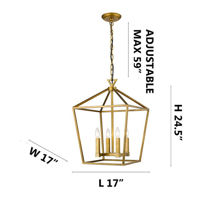 Metal Four Light Cage Ceiling Fixture by Bethel - view 3