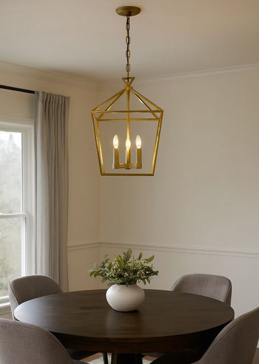 Metal Four Light Cage Ceiling Fixture by Bethel - view 5