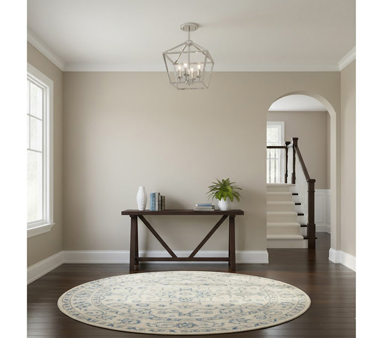 Candle Light Shiny Nickel Caged Frame Semi Flush Mount by Bethel - view 6