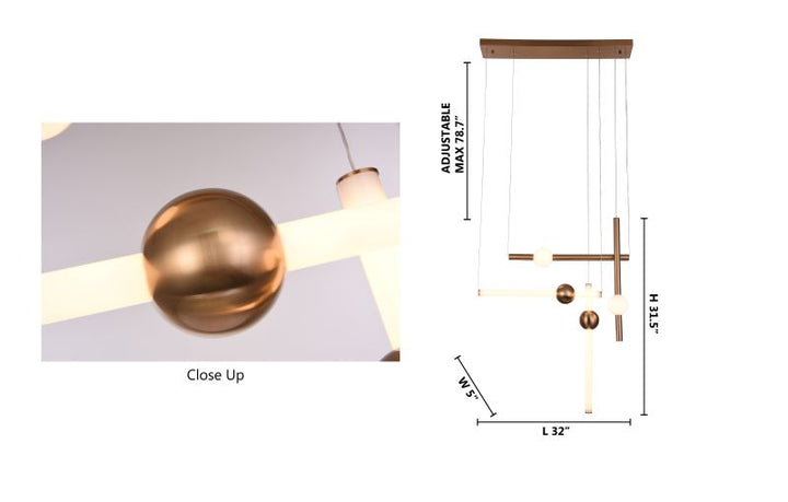 Gold Glass Chandelier (DLS10) by Bethel - view 4