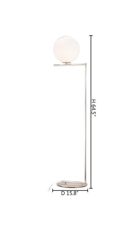 Satin Nickel Glass Floor Lamp by Bethel - view 3
