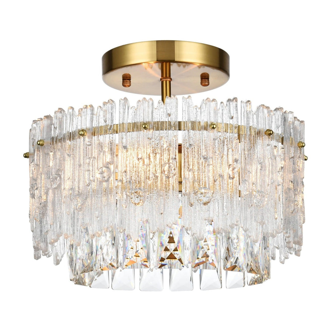 Emilia Flush Mount in Satin Gold by Elegant